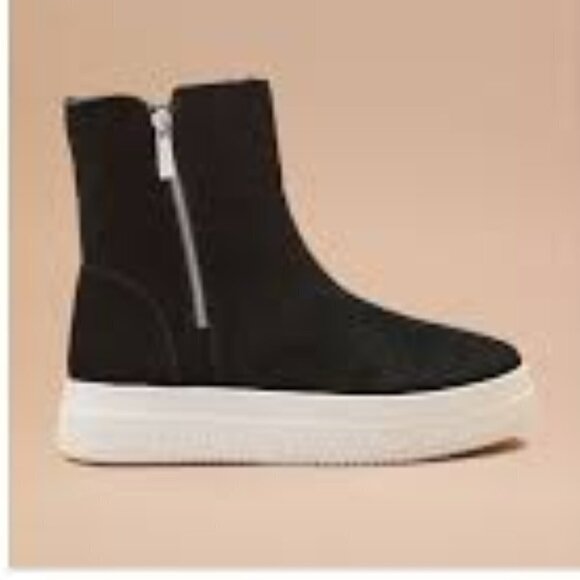 J/SLIDES NYC JSlides Tristan Faux Fur Platform Sneaker Bootie Black NWT - Picture 4 of 11